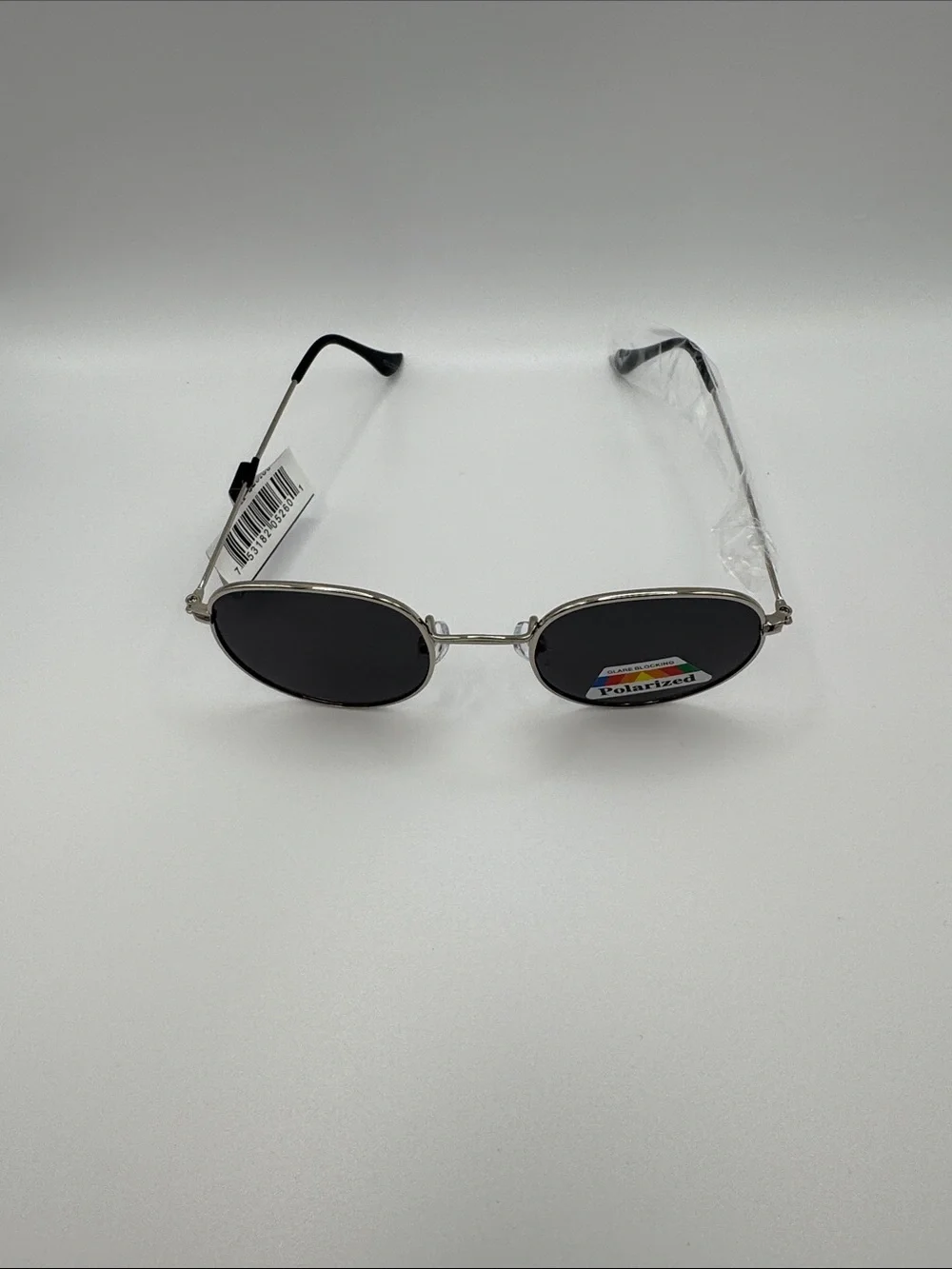 Kids Silver Frame Polarized Black Lens Sunglasses
